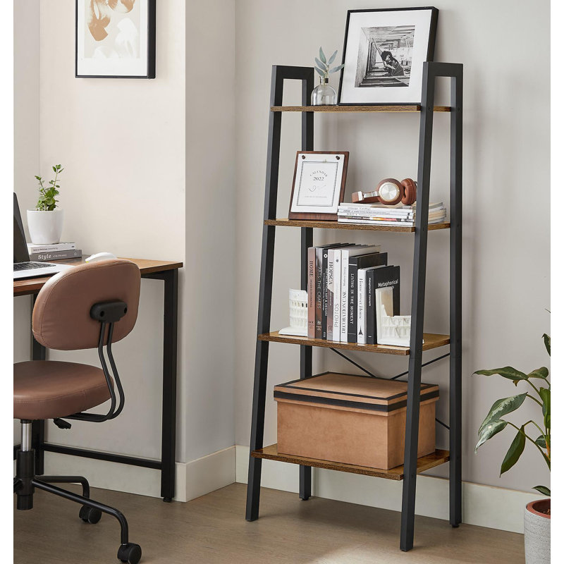 Parikh Ladder Bookcase Black/Charcoal Gray